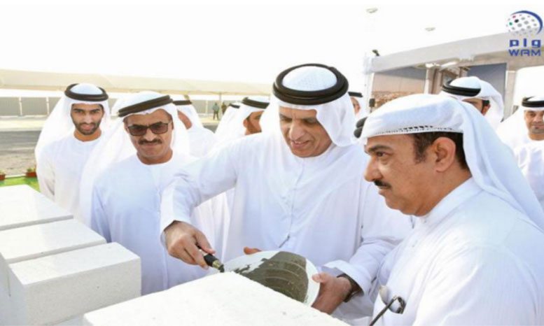 Sheikh Saud bin Saqr Al Qasimi lays the foundation stone for the housing project. (WAM)