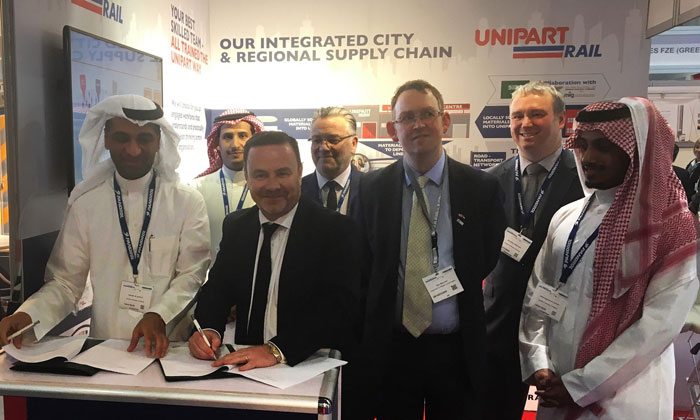 Unipart Rail & Arabian Railway MoU signing off (source: ME Construction Index)